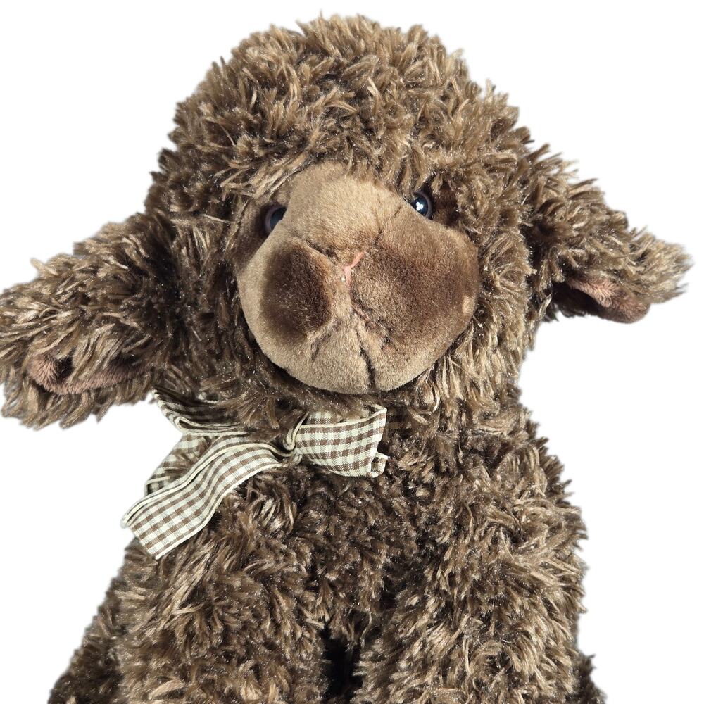 Vintage Russ Lambert‎ Plush Sheep Stuffed Animal 10" Bow Toy Cuddle Animal Soft - Picture 2 of 11